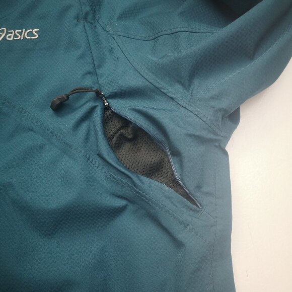 2 / $30.00 - Asics Men's Size Small Full Zip Turquoise Windbreaker - Picture 8 of 14